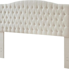 Linen Upholstered Headboard King/Cal King Size Latest Model Wall Mount, Bed Frame Mount, Featuring High-Density Sponge Padding, Luxury Texture Easy Assembly Comfort and Style-Ivory