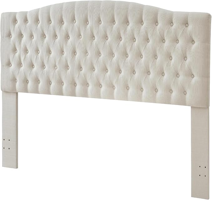 Linen Upholstered Headboard King/Cal King Size Latest Model Wall Mount, Bed Frame Mount, Featuring High-Density Sponge Padding, Luxury Texture Easy Assembly Comfort and Style-Ivory