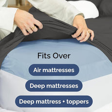 Extra Deep Pocket Twin Sheets - 3 Piece Breathable & Cooling Bed Sheets - Hotel Luxury Bed Sheet Set - Soft, Wrinkle Free & Comfy - Easily Fits Extra Deep Mattresses - Deep Pocket Charcoal Sheets Set
