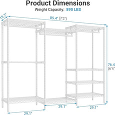 VIPEK V5 Plus Portable Closet Wardrobe Heavy Duty Clothes Rack, Large Free Standing Closet Rack for Hanging Clothes, 85.4