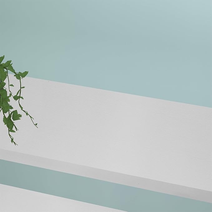 HSH 5 Tier White and Gold Bookshelf, Tall Storage Bookshelves for Bedroom Living Room Office, Metal and Wood Large Book Shelves, Modern Vertical 5 Shelf Bookcase, Farmhouse Big Open Display Book Shelf