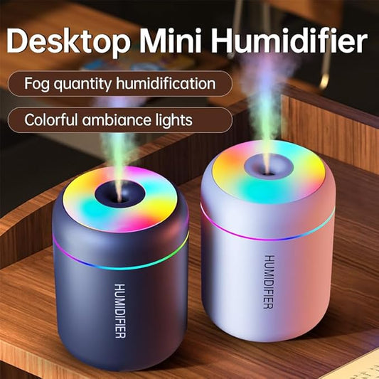 180ml Portable Small Humidifier with Colorful LED Night Light, USB Personal Desktop Humidifier for Car Home Office Travel, Auto Shut-Off, 2 Mist Modes, Super Quiet
