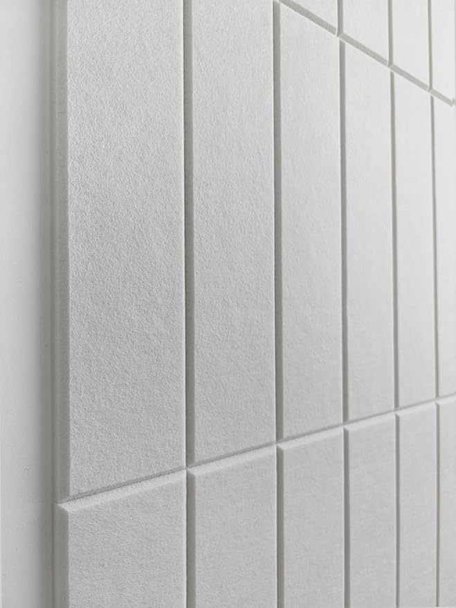 White Felt Bulletin Board Tiles | Modern Cork Board Alternative | Large Cork Boards for Walls | Aesthetic Felt Wall Panels for Office & Home Decor | Pin Board & Photo Board (12-Pack) | White