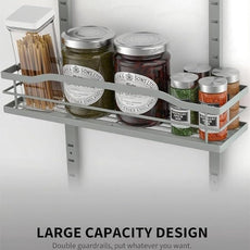 Moforoco Grey 9-Tier Over The Door Pantry Organizer, Pantry Organization and Storage, Black Hanging Basket Wall Spice Rack Seasoning Shelves