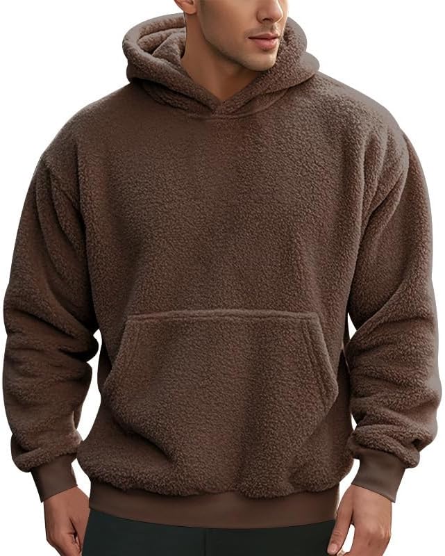 Men's Oversized Winter Soft Casual Sweatshirt with Double Sided Brushed Interior Cozy Gift for Holiday Season