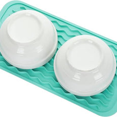 Silicone Dish Drying Mat for Multiple Usage,Easy clean,Eco-friendly,Heat-resistant Silicone Mat for Kitchen Counter or Sink,Refrigerator or Drawer Liner Mint S 12 inches x 6 inches