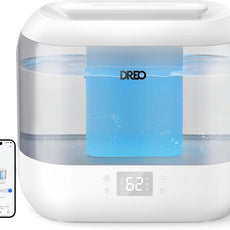Dreo Smart Humidifiers for Bedroom, Top Fill 4L Cool Mist Humidifier with Nightlight, 36H Runtime, Touch/APP/Voice Control, Quiet Ultrasonic Humidifiers for Large Room, Home, Baby, Plants, Office