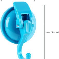 Heavy Duty Vacuum Suction Cup Hooks, Blue Plated Polished Super Suction for Kitchen Bathroom, 2 Pack