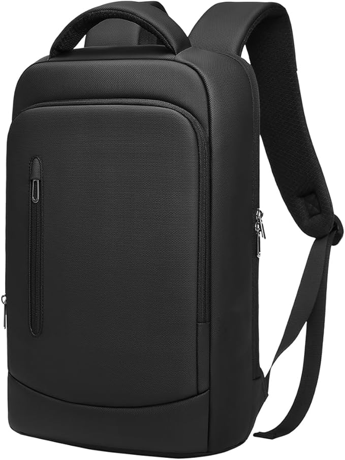 Slim Business Laptop Backpack for Men 15.6 Inch Computer Lightweight Anti-Impact Protection Travel Backpacks Water Resistant Laptop Bag for Work Office College-Black