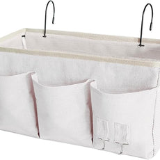 Bedside Caddy, Bedside Hanging Storage Organizer forBunk and Hospital Beds,College Dorm Bed，Can be Placed Glasses Books Mobile Phones (White 1)