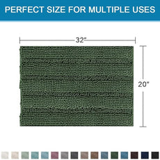 H.VERSAILTEX Bath Rugs for Bathroom Non Slip Bath Mats Extra Thick Chenille Striped Rug 20