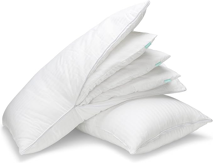 EverSnug Adjustable Layer Luxury Set of 2 Pillows for Side, Front & Back Sleepers, Cooling Hotel Pillows with 3 Layers, Goose Feather Pillow for Sleeping, Neck & Back Support (Queen)