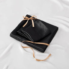 BEDELITE Satin Sheets Queen Size Bed Set, Luxury Soft Black Silky Sheets for Hair and Skin, Similar to Silk Bed Sheets Set 4 Pieces with 1 Deep Pocket Fitted Sheet, 1 Flat Sheet, and 2 Pillowcases