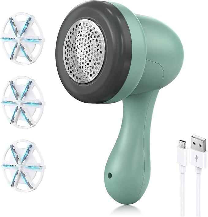 Fabric Shaver, Lint Remover for Clothes, Electric Lint Shaver with 6-Leaf Blades, Sweater Shavers to Remove Pilling for Clothing, Couch, Furniture, Fuzz, Lint Ball, Pillings, USB Rechargeable