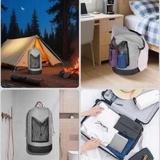 Laundry Bag with Shoulder Straps and Mesh Pocket Laundry Backpack Large Portable Laundry Hamper for College Laundromat Apartment