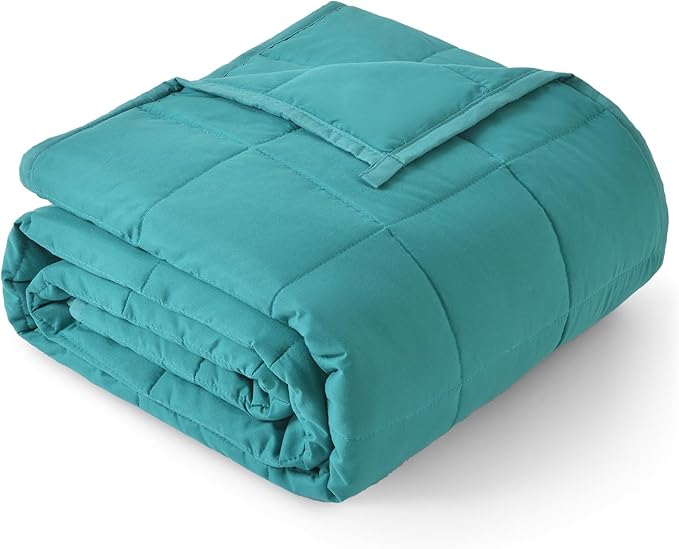 Topblan Weighted Blanket for Adults 12lbs, Soft Cooling Breathable Weighted Throw for Sleeping, Washable Heavy Blanket with Glass Beads for Winter, Sofa Bed, 48"x72" Twin Size