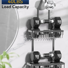 YASONIC Shower Caddy Hanging, Never Rust Shower Organizer Hanging, Aluminum Shower Racks for Inside Shower with Hooks for Razor, Bathroom Organizers and Storage with Soap Holder, Grey