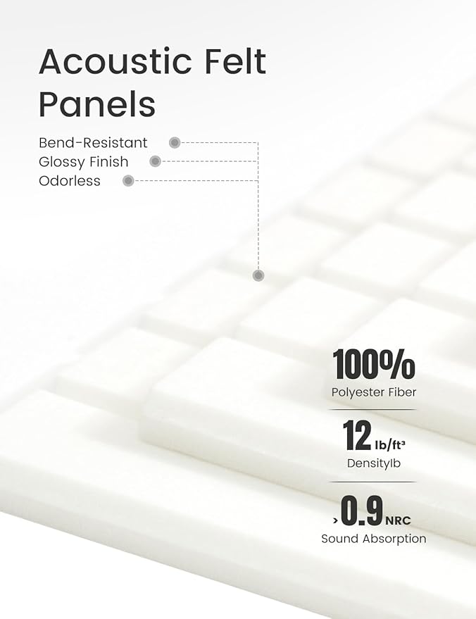 Large Felt Bulletin Board 36" x 24" Cork Board Alternative-6 Pack with 40 Safe Removable Adhesive Tabs, Cork Boards for Walls Cork Board for Home Office Classroom Pin Board (Milky White)