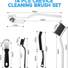 14Pcs Crevice Cleaning Brush Set, V Shape Grout Cleaner Brush for Deep Cleaning Gap, Hard Bristle Scrub Brushes Tools, Cleaning Supplies for Household Use, Bathroom, Kitchen, Toilet, Window