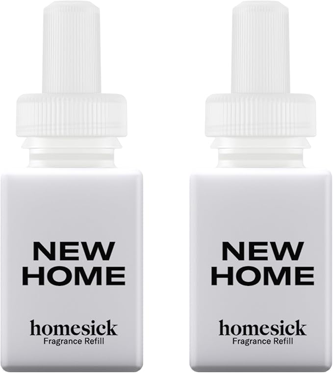 Pura & Homesick Home Scent Refill - Smart Air Diffuser - Up to 120-Hours of Luxury Fragrance per Refill - Home Essential - Clean & Safe Diffuser Fragrance - 2 Pack, New Home