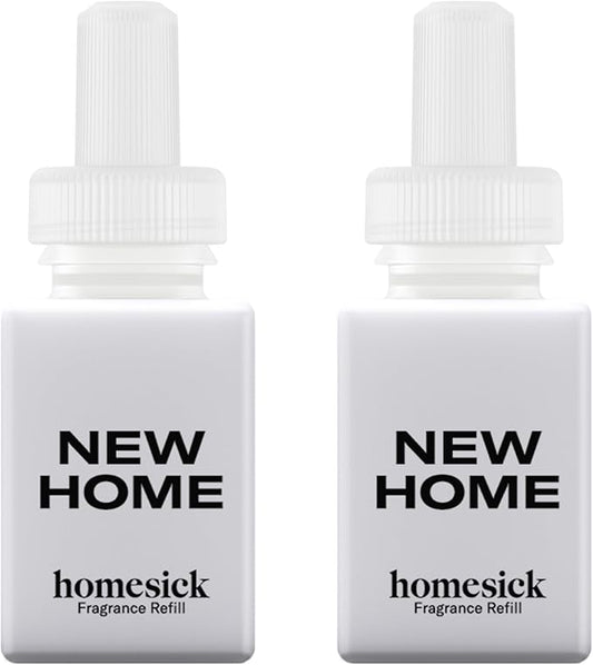 Pura & Homesick Home Scent Refill - Smart Air Diffuser - Up to 120-Hours of Luxury Fragrance per Refill - Home Essential - Clean & Safe Diffuser Fragrance - 2 Pack, New Home