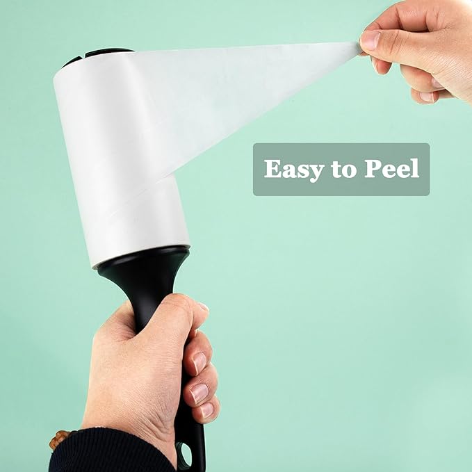 4.6 inch Giant Lint Roller Refills Compatible with Evercare Giant Lint Rollers and T Handle Lint Roller Extreme Stick Pet Hair Remover Adhesive Refills 5 Rolls 60 Sheets per Roll Total 300 Sheets