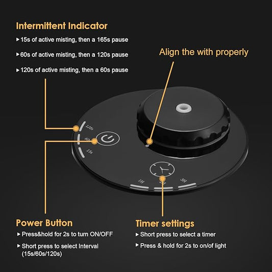 Waterless Diffuser for Essential Oil Nebulizer, 7 Colors LED Light, Battery Powered Mini Scent Air Machine, Aromatherapy Mist Diffuser for Home Room Car Office Black