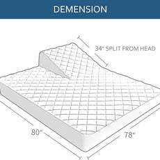 Waterproof Split Top King Mattress Pad Protector for Adjustable Bed, 34