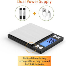 BOMATA 0.01g/1kg Upgraded Small Digital Scale, USB Rechargeable, with Larger Display and Hold,Tare Function, 9 Units, High Precision Digital Scale Grams and oz for Small Item, Kitchen…