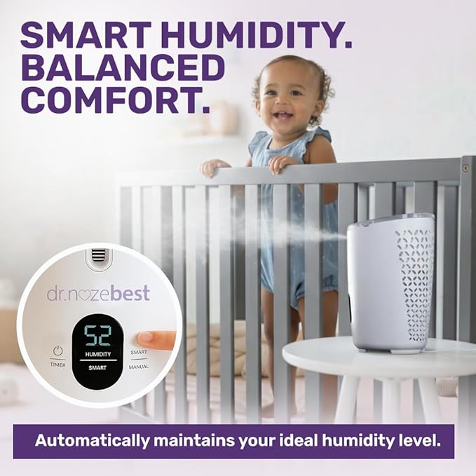 Dr. Noze Best | BreatheEZ - Humidifier | Pediatric ENT-Designed Baby Care | Targeted Humidity | No Standing Water | Clean Mist Humidifier