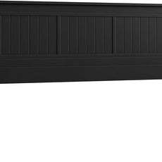 Serene Solid Wood Window-Pane Panel Headboard – Easy Assembly, Casual Coastal Style – Queen Size in Black