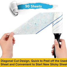 Extra Sticky Lint Rollers for Pet Hair Small Pet Hair Rollers Dog Cat Fuzz Clean Removal Rolls Easy Tear Sticky Lint Roller Removers for Clothes Couch Furniture, 450 Sheets Total, 5 Packs