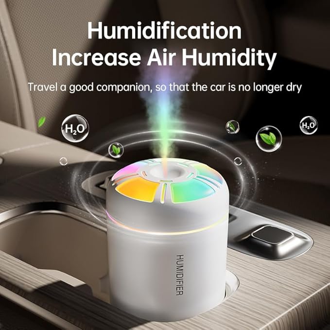 180ml Portable Small Humidifier with Colorful LED Night Light, USB Personal Desktop Humidifier for Car Home Office Travel, Auto Shut-Off, 2 Mist Modes, Super Quiet