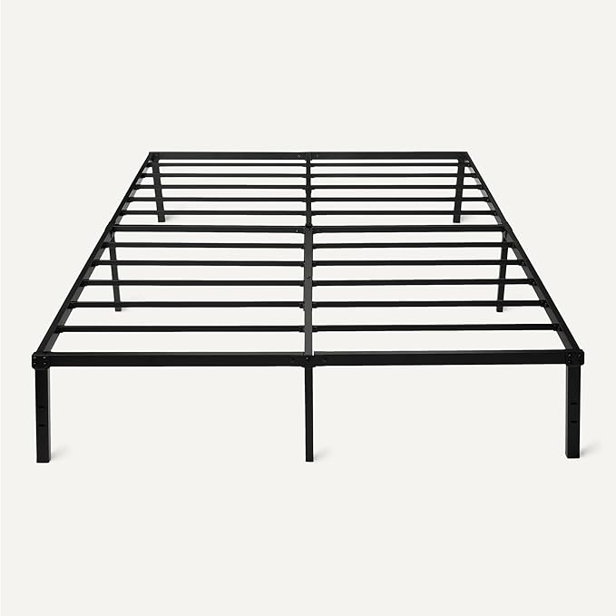 Amazon Basics-Metal Bed Frame, Non-Foldable Platform Bed, Easy Assembly, Queen, 60W x 80L in, Black