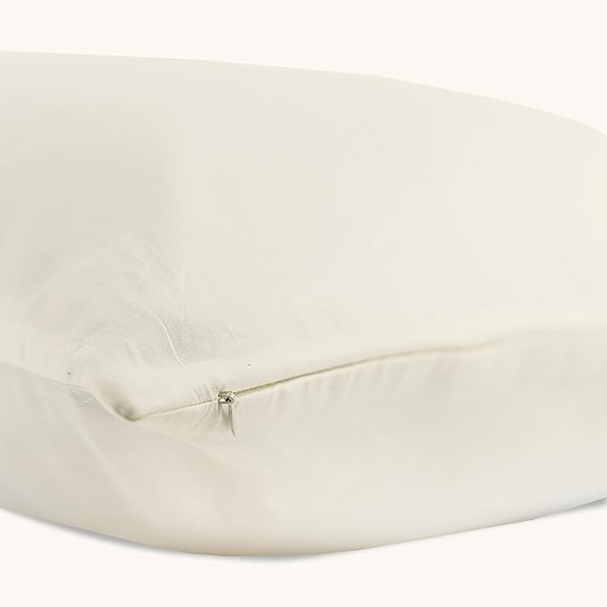 Bioweaves 100% Organic Cotton Body Pillow Cover with Zipper | 300 Thread Count, Soft Sateen Weave, GOTS Certified | 21x54 Inches, Natural, Set of 2