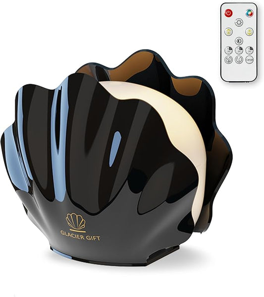 Essential Oil Diffuser 260ML, Shell Aroma Diffuser with Remote Control Humidifier with 7 Colors LED Night Light for Bedroom Home Relaxation (Black)