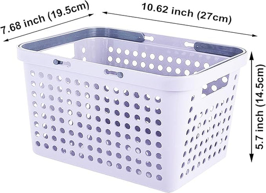 Plastic Shower Caddy Basket with Handles, Cleaning Supply for Dorm, School, Camping, Travel, Bathroom (white 1 pack)