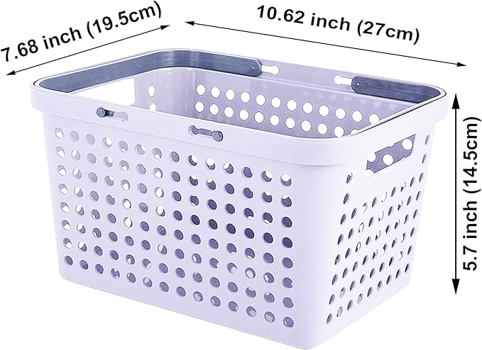 Plastic Shower Caddy Basket with Handles, Cleaning Supply for Dorm, School, Camping, Travel, Bathroom (white 2 pack)
