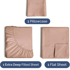 Extra Deep Pocket Twin Sheets - 3 Piece Breathable & Cooling Bed Sheets - Hotel Luxury Bed Sheet Set - Soft, Wrinkle Free & Comfy - Easily Fits Extra Deep Mattresses - Deep Pocket Mauve Sheets Set