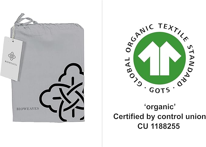 BIOWEAVES 100% Organic Cotton Body Pillow Cover for Body Pillowcases 300 Thread Count Soft Sateen Weave GOTS Certified with Zipped Closure - 21" x 54", Glacier Gray