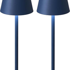 KDG 2 Pack Cordless Table Lamp,Portable LED Desk Lamp, 4000mAh Battery Operated, 3 Color Stepless Dimming Up, for Restaurant/Bedroom/Bars/Outdoor Party/Camping/Coffee Shop Night Light(Blue)
