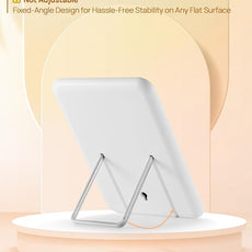 OMIRO Desk Makeup Mirror, 8 x 5 inches Table Mirror with Foldable Stand and Hanging Hole for Shaving and Travelling, White,2PCS