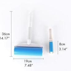 Reusable Sticky Picker Set Cleaner Lint Roller Pet Hair Remover Brush, Blue 8 inch Large Size + Pocket Size