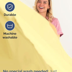 Extra Deep Pocket Queen Sheet Set - 4 Piece Breathable & Cooling Bed Sheets - Hotel Luxury Sheet Set - Ultra Soft, Wrinkle Free & Comfy - Easily Fits Extra Deep Mattresses - Deep Pocket Yellow Sheets