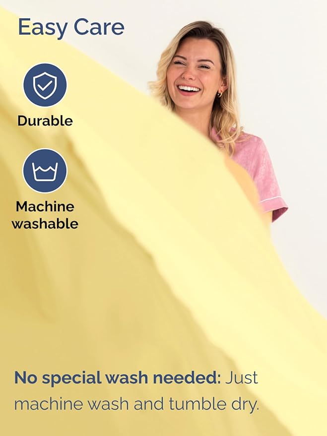 Extra Deep Pocket Split King Sheets - 5 Piece Breathable & Cooling Bed Sheets - Hotel Luxury Bed Sheet Set - Soft, Wrinkle Free & Comfy - Easily Fits Extra Deep Mattresses - Deep Pocket Yellow Sheets