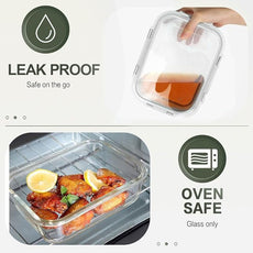 KOMUEE 10 Packs 30 oz Glass Meal Prep Containers,Glass Food Storage Containers with Lids,Airtight Lunch Bento Boxes,Microwave, Oven, Freezer and Dishwasher,White