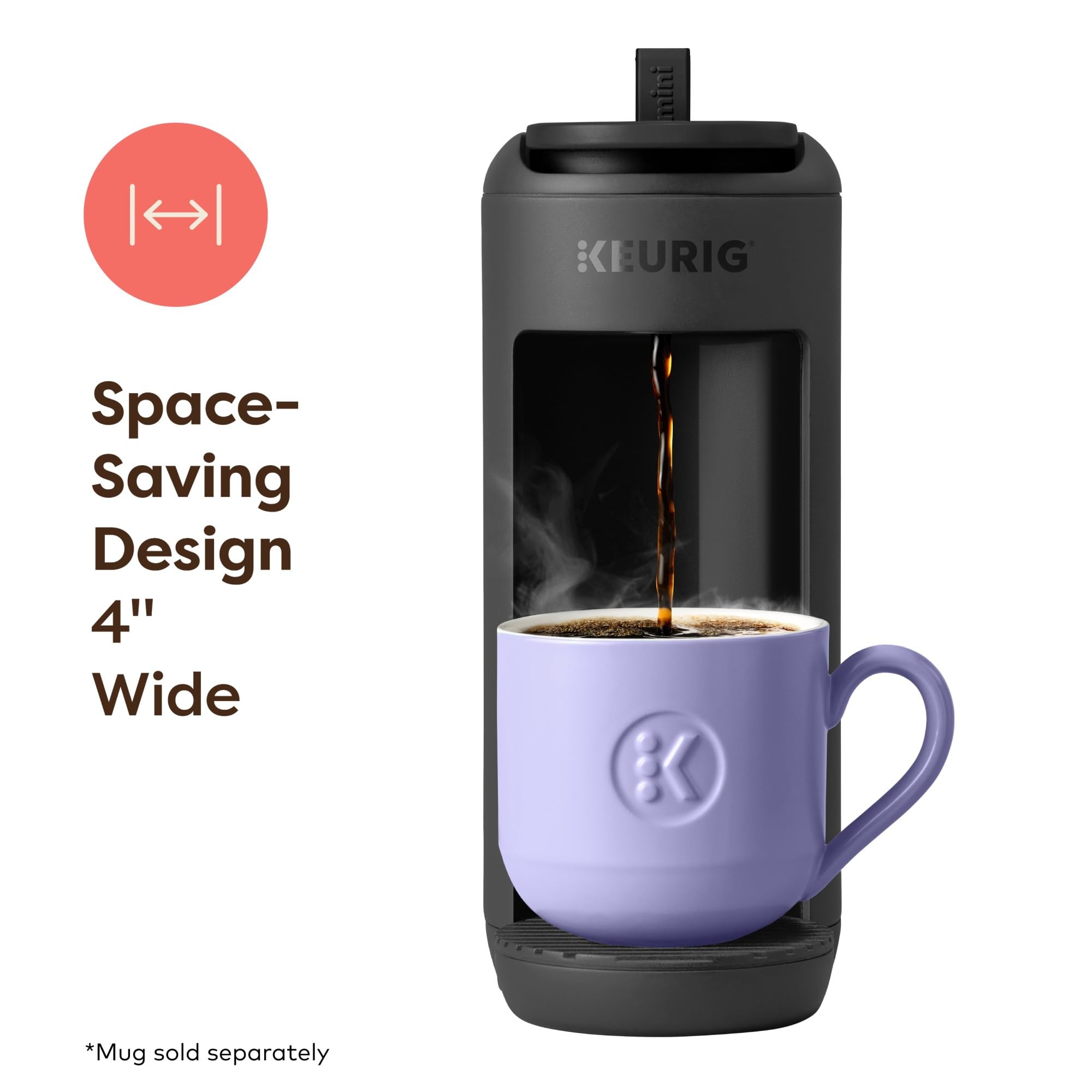 Keurig K-Mini Mate Single Serve K-Cup Pod Coffee Maker, Brews Up to 12 oz Cup, Compact Portable Coffee Machine for Small Spaces, Great for Dorms & Offices, Pink Sands Dormly
