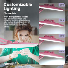 Neatfi XL 2,200 Lumens LED Desk Lamp with Clamp, 24 Watt Bright Architect Task Lamp, 20 Inches Dimmable Computer Light, Adjustable Desk Light for Home, Office, Crafts, Nails & Hobbies (Non-CCT, Pink)