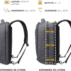 Knack Series 1 Laptop Backpack Fits up to 17 Inch - Knack Bags Carry-On Backpack, TSA Approved, Expandable Travel Backpacks With 4 Day Outfit Capacity (Savile Gray, Large)