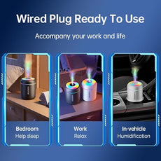 180ml Portable Small Humidifier with Colorful LED Night Light, USB Personal Desktop Humidifier for Car Home Office Travel, Auto Shut-Off, 2 Mist Modes, Super Quiet